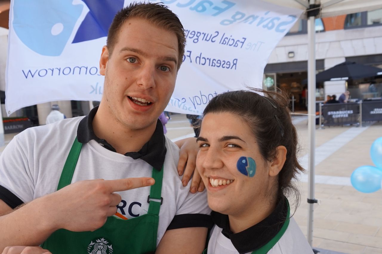 Starbucks staff got into the spirit donning NFORC t-shirts and painting their faces